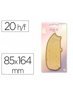 Bloc notas adhesivas imaginovo letter con mensaje trasero gato 20 hojas 85x164 mm