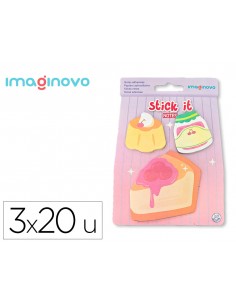 Bloc notas adhesivas imaginovo foodies tarta 20 hojas tamaños surtidos