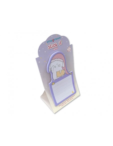 Bloc notas adhesivas imaginovo bunny con soporte 20 hojas morado 60x125 mm