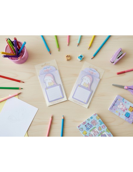 Bloc notas adhesivas imaginovo bunny con soporte 20 hojas morado 60x125 mm