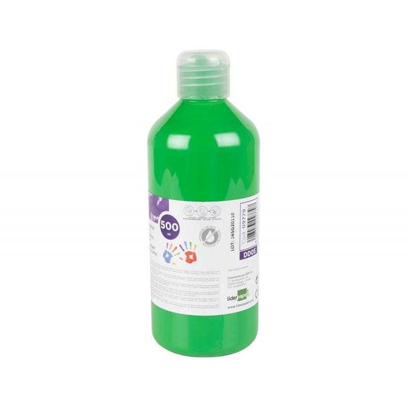 Pintura dedos liderpapel botella de 500 ml verde