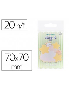 Bloc notas adhesivas imaginovo meow 20 hojas nubes 70x70 mm
