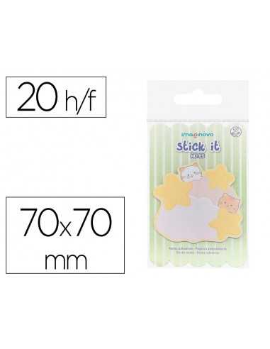 Bloc notas adhesivas imaginovo meow 20 hojas nubes 70x70 mm