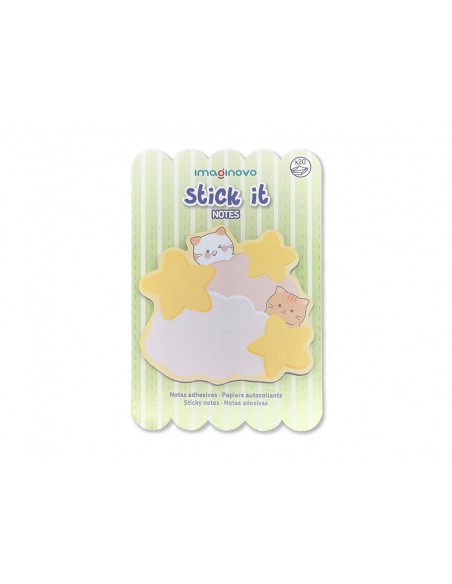 Bloc notas adhesivas imaginovo meow 20 hojas nubes 70x70 mm