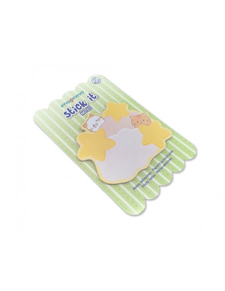Bloc notas adhesivas imaginovo meow 20 hojas nubes 70x70 mm