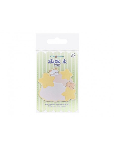 Bloc notas adhesivas imaginovo meow 20 hojas nubes 70x70 mm