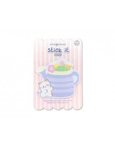 Bloc notas adhesivas imaginovo meow 20 hojas florero 70x70 mm