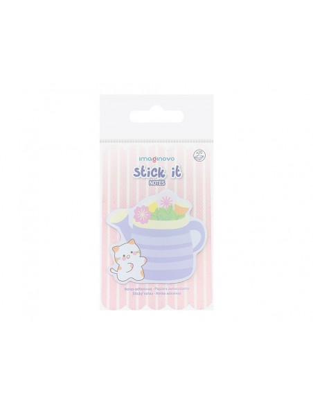 Bloc notas adhesivas imaginovo meow 20 hojas florero 70x70 mm