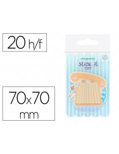 Bloc notas adhesivas imaginovo meow 20 hojas telefono 70x70 mm