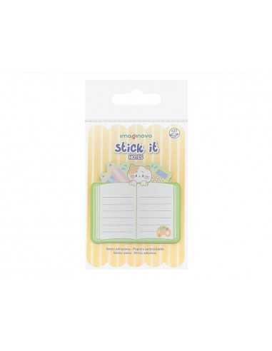 Bloc notas adhesivas imaginovo meow 20 hojas cuaderno 70x70 mm