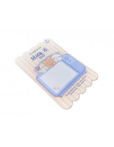 Bloc notas adhesivas imaginovo meow 20 hojas television 70x70 mm