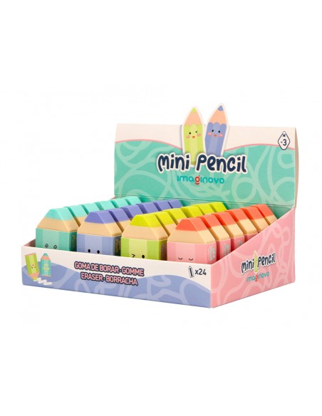Goma de borrar imaginovo erase it lapices colores surtidos