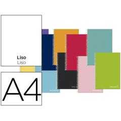 Cuaderno espiral liderpapel a4 micro jolly tapa forrada 140h 75 gr liso 5 bandas 4 taladros colores surtidos