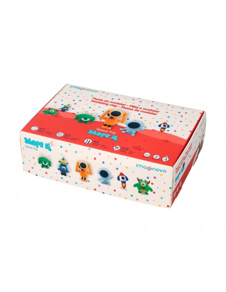 Pasta para modelar imaginovo de secado al aire set de 12 colores shape it space trip herramientas e instrucciones