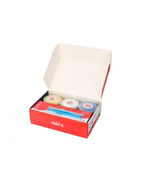 Pasta para modelar imaginovo de secado al aire set de 12 colores shape it space trip herramientas e instrucciones