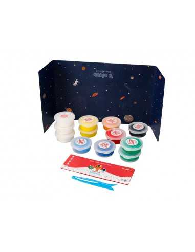 Pasta para modelar imaginovo de secado al aire set de 12 colores shape it space trip herramientas e instrucciones