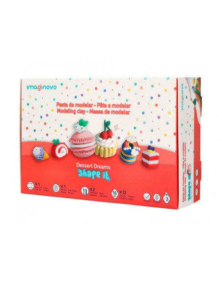 Pasta para modelar imaginovo de secado al aire set de 12 colores shape it dessert dream herramientas e instrucciones Pasta para modelar imaginovo de secado al aire set de 12 colores shape it dessert dream herramientas e instrucciones