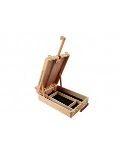 Caballete pintor de sobremesa liderpapel madera de haya barnizado con maletin 39x26x13cm certificado fsc