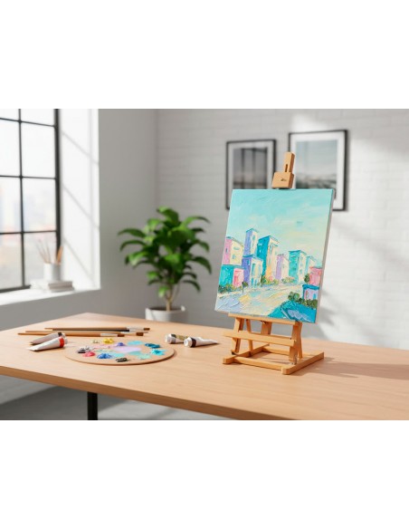 Caballete pintor de sobremesa liderpapel madera de pino barnizado 80x27,5x30 cm certificado fsc Caballete pintor de sobremesa liderpapel madera de pino barnizado 80x27,5x30 cm certificado fsc