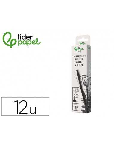 Carboncillo redondo para dibujo liderpapel caja de 12 unidades diametros surtidos