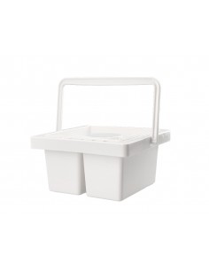 Cubo limpiador de pinceles liderpapel de plastico con asa transportable 13x13x9 cm