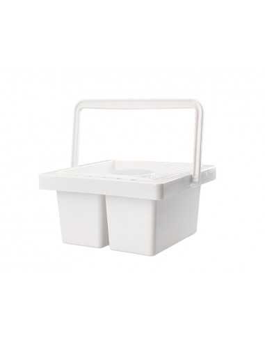 Cubo limpiador de pinceles liderpapel de plastico con asa transportable 13x13x9 cm