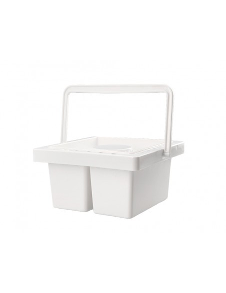 Cubo limpiador de pinceles liderpapel de plastico con asa transportable 13x13x9 cm