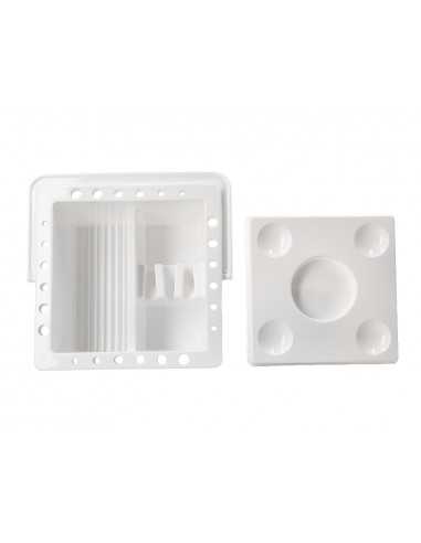 Cubo limpiador de pinceles liderpapel de plastico con asa transportable 13x13x9 cm