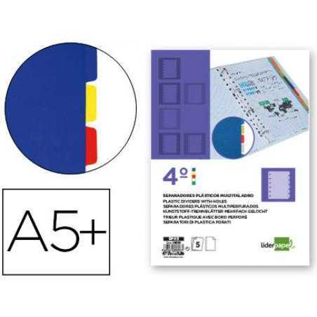 Separador liderpapel plastico juego de 5 separadores cuarto 11 taladros