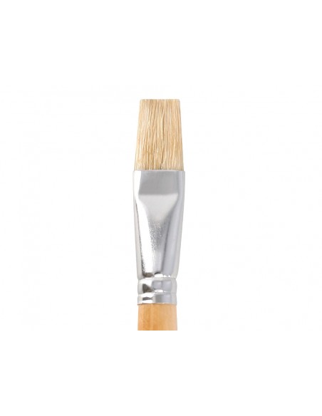 Pincel para pintura al oleo y acrilica liderpapel n 15 punta plana de pelo de cerda certificado fsc