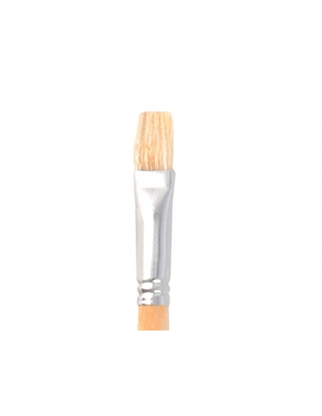 Pincel para pintura al oleo y acrilica liderpapel n 8 punta plana de pelo de cerda certificado fsc
