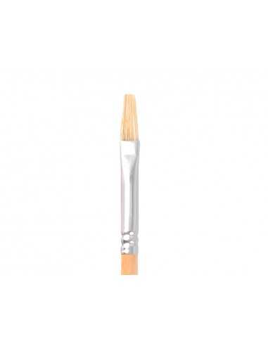 Pincel para pintura al oleo y acrilica liderpapel n 1 punta plana de pelo de cerda certificado fsc
