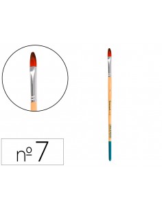 Pincel para pintura acrilica y acuarela liderpapel n 7 punta filbert / lengua gato de pelo sintetico certificado