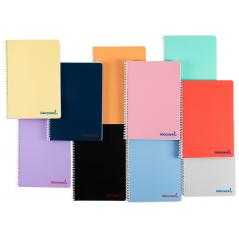 Cuaderno espiral liderpapel a4 wonder tapa plastico 80h 90gr cuadro 4mm con margen colores surtidos