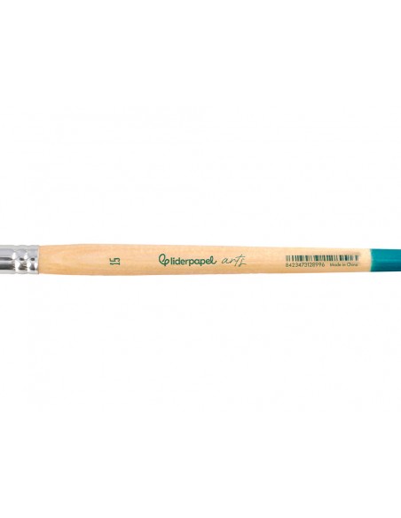 Pincel para pintura acrilica y acuarela liderpapel n 15 punta redonda de pelo sintetico certificado fsc