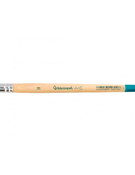Pincel para pintura acrilica y acuarela liderpapel n 14 punta redonda de pelo sintetico certificado fsc