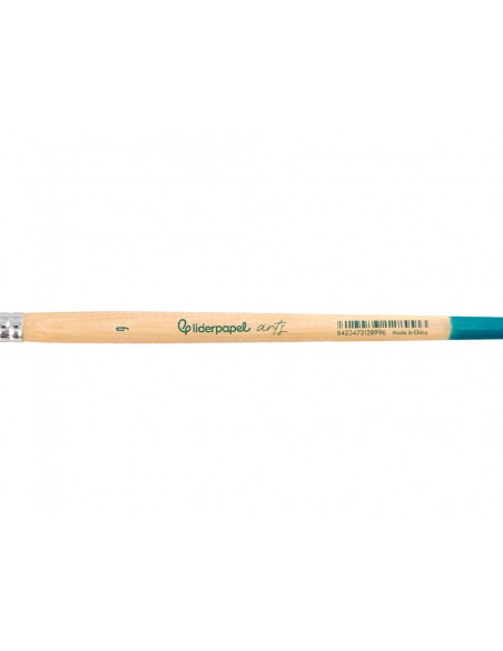 Pincel para pintura acrilica y acuarela liderpapel n 9 punta redonda de pelo sintetico certificado fsc