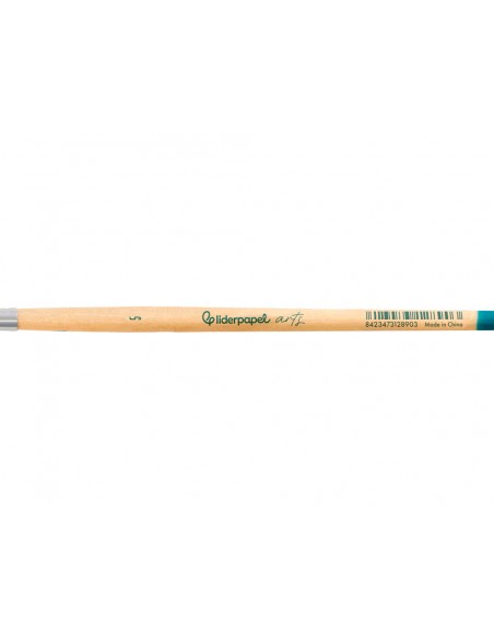 Pincel para pintura acrilica y acuarela liderpapel n 5 punta redonda de pelo sintetico certificado fsc