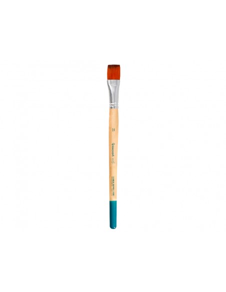 Pincel para pintura acrilica y acuarela liderpapel n 14 punta plana de pelo sintetico certificado fsc