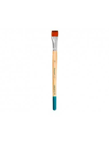 Pincel para pintura acrilica y acuarela liderpapel n 13 punta plana de pelo sintetico certificado fsc