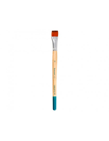 Pincel para pintura acrilica y acuarela liderpapel n 13 punta plana de pelo sintetico certificado fsc