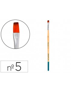 Pincel para pintura acrilica y acuarela liderpapel n 5 punta plana de pelo sintetico certificado fsc