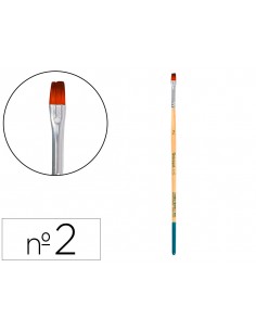 Pincel para pintura acrilica y acuarela liderpapel n 2 punta plana de pelo sintetico certificado fsc