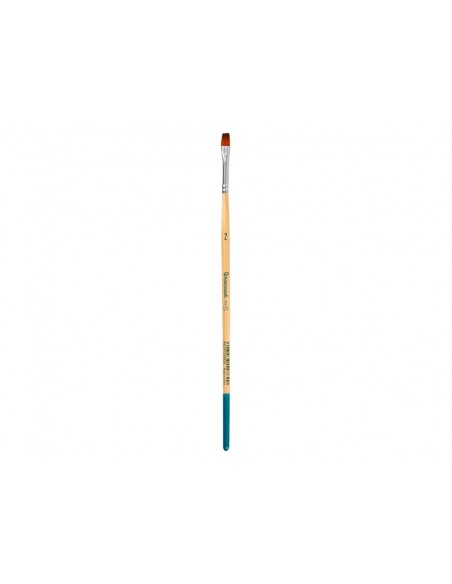 Pincel para pintura acrilica y acuarela liderpapel n 2 punta plana de pelo sintetico certificado fsc