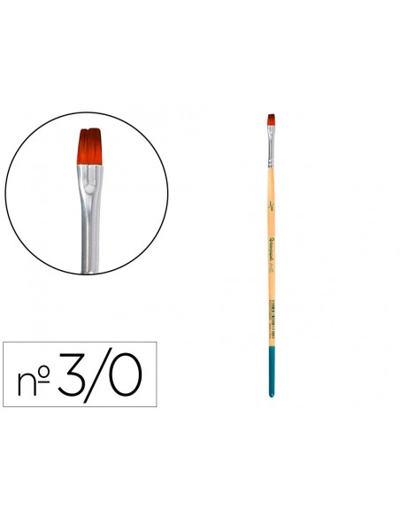 Pincel para pintura acrilica y acuarela liderpapel n 000 punta plana de pelo sintetico certificado fsc