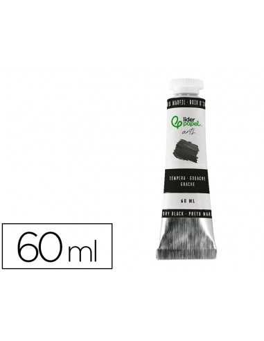 Pintura gouache/tempera liderpapel tubo de aluminio de 60 ml color negro marfil