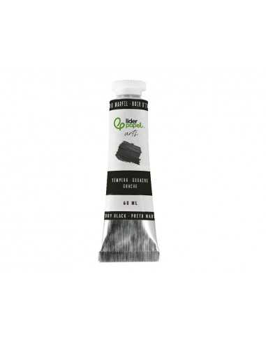 Pintura gouache/tempera liderpapel tubo de aluminio de 60 ml color negro marfil