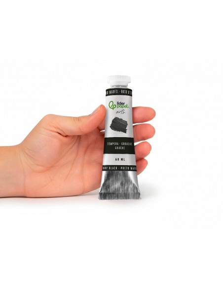 Pintura gouache/tempera liderpapel tubo de aluminio de 60 ml color negro marfil
