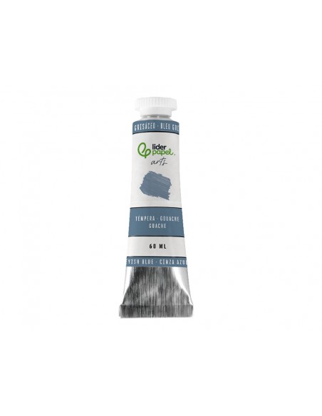 Pintura gouache/tempera liderpapel tubo de aluminio de 60 ml color azul grisaceo