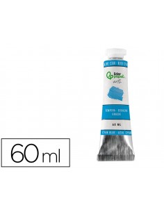 Pintura gouache/tempera liderpapel tubo de aluminio de 60 ml color azul cian
